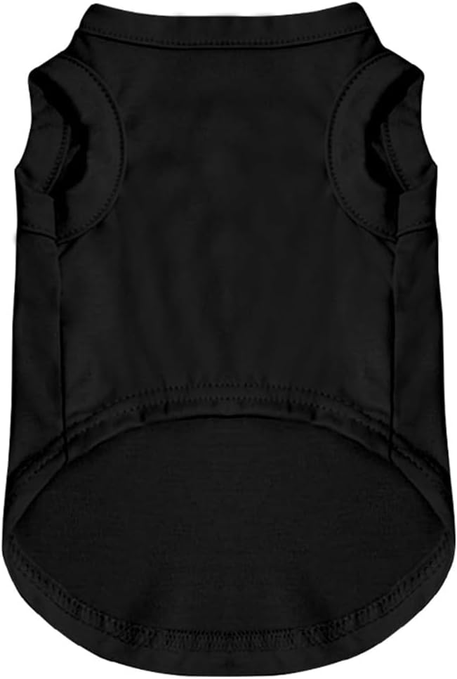 Custom Dog Shirt with Photo Name Logo Personalized Summer Breathable Cloth for Small Medium Large Pet Dogs Puppy Cats, 1 PC Blank Black, M