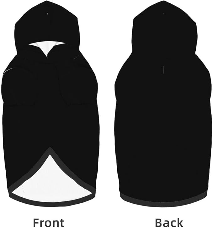 Customized Dog Hoodie with Name Logo Personalized Text Soft & Warm for Puppy Sweatshirt Hooded for Small Medium Large Dogs Girl/Boy Cats/Kitten, 1PC, Blank Black, XL