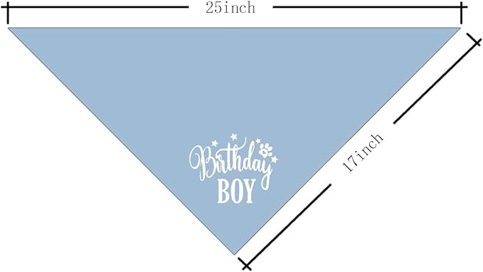 Happy Birthday Dog Bandana for Small Medium Large Dogs - Light Blue, Boy 1st Birthday Gift for Dog Lovers (A17)