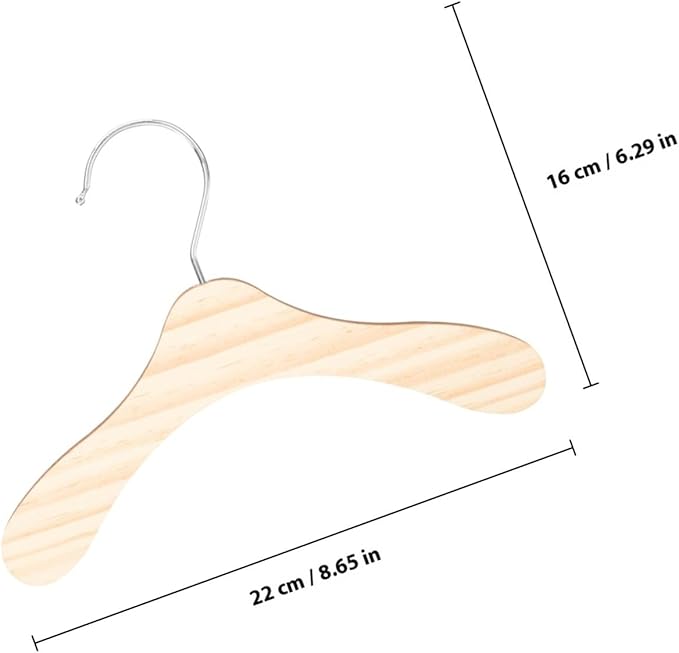Toyvian 10pcs 8.66-inch Wooden Dog Hangers Large Pet Clothes Hangers Sturdy Household Cat Accessories for Closet Organization