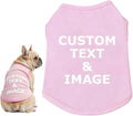Custom Dog Shirt,Personalized Pet Apparel with Name Text Photo Image,Lightweight Breathable Puppy Kitten Cotton Vest for Small Medium Large Dogs Cats,Puppy Gift (Pink, X-Large)