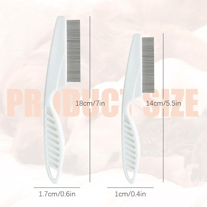 2 Pack Multifunctional Pet Comb, Upgrade Pet Grooming Brush Magic Tear Stain Removal Fine Tooth Stainless Massage Comb Kit for Puppies and Dogs (Purple)