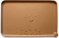 Hoki Found Large Silicone Pet Food Mats Tray - Non Slip Pet Dog Cat Bowl Placemats - Dog Cat Feeding Mat - Waterproof - Butterscotch