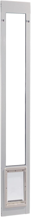 Ideal Pet Products Aluminum Pet Patio Door, Adjustable Height 77-5/8" to 80-3/8", 7" x 11-1/4" Flap Size, White