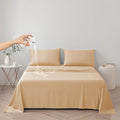 DUJUIKE Waterproof Bed Cover for Dog and Cats,Pet Hair Resistant Bed Sheet Cover, Protective Bed Liner Cover with 100% Waterproof Breathable Thin Fabric (Apricot Yellow, King 98 * 90 inch)