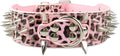 Serijoars Spiked Studded Dog Collar, PU Leather Dog Collar, Adjustable Pet Collars for Medium or Large Breed Pet (XL, Leopard5)