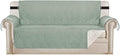 H.VERSAILTEX Reversible Sofa Slipcover Furniture Protector Water Resistant 2 Inch Wide Elastic Strap Sofa Cover Couch Cover Pets Kids Fit Sitting Width Up to 66" (Sofa: 75" x 110", Desert Sage/Beige)