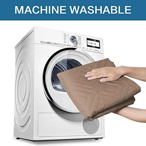H.VERSAILTEX Reversible Sofa Slipcover Furniture Protector Water Resistant 2" Elastic Straps Sofa Cover Couch Covers Pets Fit Sitting Width Up to 78" (Oversized Sofa: 86" x 132", Taupe Brown/Beige)