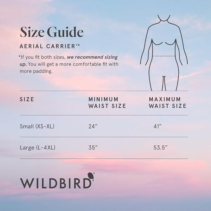 WildBird - Aerial Buckle Carrier - 2-24 Months - Standard (XS-XL) Sparrow - Front or Back Carry - Cross Straps, Lumbar Support, Headrest - Hip Healthy - Baby Carrier - Baby Essentials - New Mom Gifts