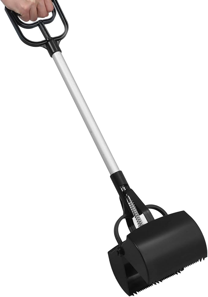 Cabilock Pet Poop Scoop Long Handle Dog Waste Picker Outdoor Cleaning Tool Black for Easy Pet Waste Pickup Random Color