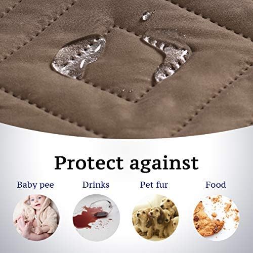 H.VERSAILTEX Reversible Sofa Slipcover Furniture Protector Water Resistant 2" Elastic Straps Sofa Cover Couch Covers Pets Fit Sitting Width Up to 78" (Oversized Sofa: 86" x 132", Taupe Brown/Beige)