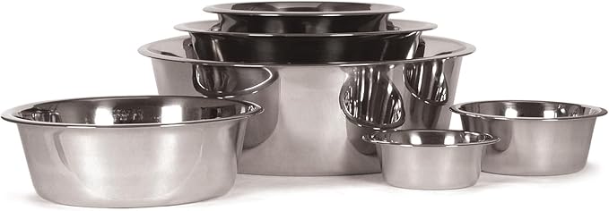 Jeffers Pet Standard Weight Stainless Steel Bowls for Dogs, Cats, Puppies, Kittens, Food & Water, Durable Feeding Dish, Travel, Camping, Indoor Outdoor Use, Dishwasher Safe Pet Accessories -3 Quart