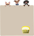 Extra Extra Large Silicone Dog Food Mat 39.4×43.3in and 128oz Silicone Bag Set, Super Size Waterproof Pet Feeding Mat & Container, Non-Slip, Chew-Resistant Floor Protection (Beige&Yellow)