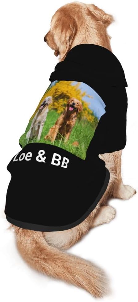 Custom Dog Hoodie Personalized Photo Text Logo Name Dog Clothes, Soft & Warm for Puppy Sweatshirt Hooded for Small Medium Large Dogs Girl/Boy Cats/Kitten, OliveDrab, XL