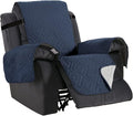 H.VERSAILTEX Reversible Quilted Recliner Covers Water Resistant Furniture Protector for Reclienr Chair with Elastic Straps for Pets Kids Sitting Width Up to 22"(Recliner, Navy/Beige)