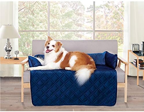 Brilliant Sunshine Premium Calming Dog Bed Mat, Silky Velvet, Removable Washable Cover, Cushion Protector and Couch Covers for Dogs, Pets, Cats, Extra Large, Dark Blue