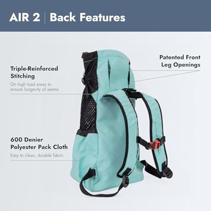 K9 Sport Sack Air 2 - Medium, Summer Mint - Ideal for Dogs with 17-19” Back Length - Durable, Breathable Backpack-Style Carrier - Perfect for Walks, Short Hikes & Public Transportation
