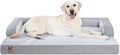 KSIIA Washable Dog Bed XL Senior Dog, Orthopedic Warm Soft Pet Sofa Waterproof Pet Couch with Sides, Non-Slip and Egg-Crate Foam Extra Large Beds with Removable Cover, 41x27Inch, Grey