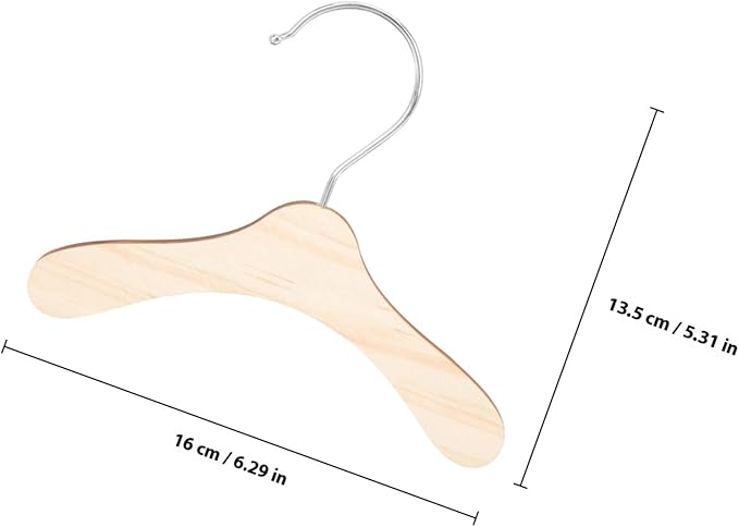 Wooden Pet Hangers for Small Dogs and Cats, 6.3 Inch Solid Wood Daily Clothes Hangers, Portable Household Pet Accessory for Dog and Cat Clothing Storage