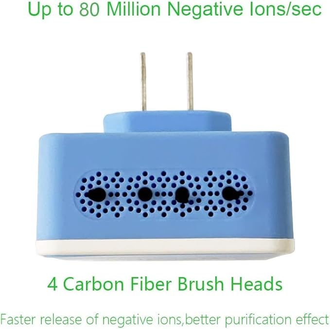 Ionizer Air Purifier, Plug In Air Purifier [Upgraded] with 80 Million Anions/Sec Ion Technology, Air Ionizer for Home to Purify: Pet Odor, Various Smell, Etc