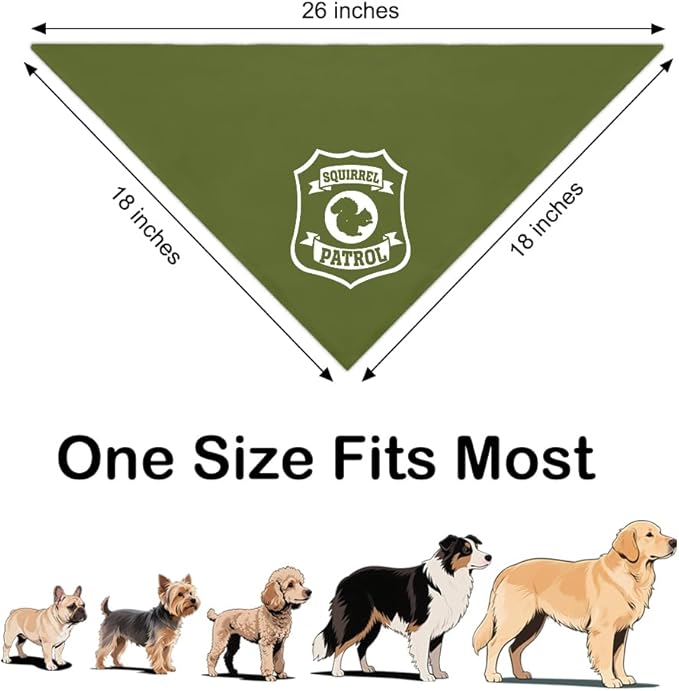 Funny Outdoor Dog Bandana, Puppy Scarf Photo Prop for Outdoor Adventure Hiking Camping Mountain, Gifts for Ranger (Squirrel)