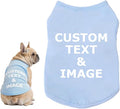 Custom Dog Shirt,Personalized Pet Apparel with Name Text Photo Image,Lightweight Breathable Puppy Kitten Cotton Vest for Small Medium Large Dogs Cats,Puppy Gift (Blue, 5X-Large)