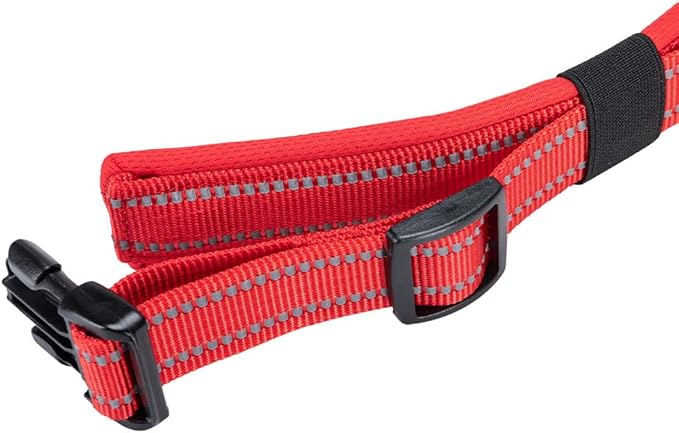 EXCELLENT ELITE SPANKER Reflective Dog Collar Classic Soft Padded Breathable Nylon Adjustable Pet Collar with Quick Release Buckle for Boy Girl Male Female Small Medium Large Dogs Training(Red-S)