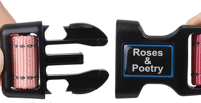 Roses&Poetry Large Reflective Female Collar with Pink Gradient Color, Adjustable Durable Dog Collar for Small Medium Large Dogs