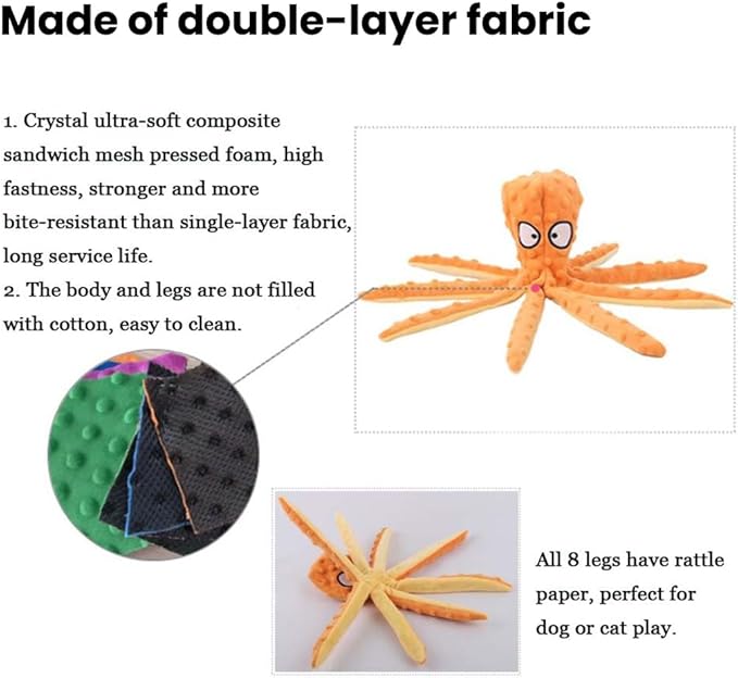 2025 New Upgrade Interactive Chew Pet Toy No Stuffing Bite-Resistant Squeaky Perfect for Puppies, Small and Medium Dogs (2pcs A)