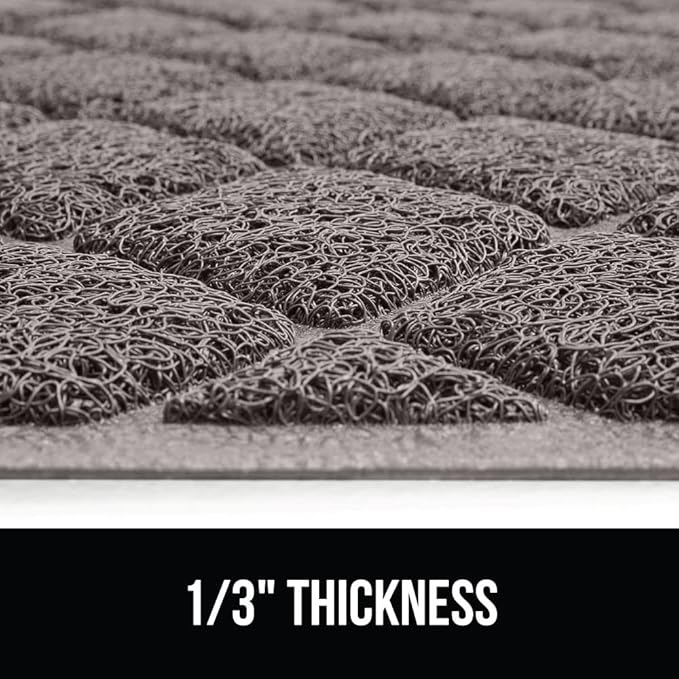 GORILLA GRIP Cat Litter Box Mat, Water Resistant, US Designed Kitty Litter Trapping Mats, Easy to Clean, Scatter Control, Less Mess and Clean Floors, Kitten Supplies for Indoor Cats, 24x17 Grey