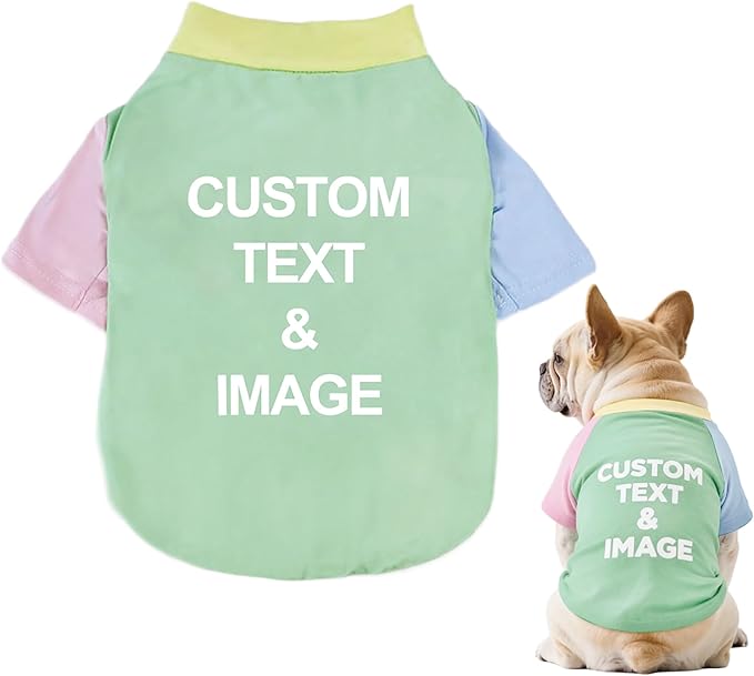 Custom Dog Shirt,Personalized Pet Apparel with Name Text Photo Image,Lightweight Breathable Puppy Kitten Cotton Vest for Small Medium Large Dogs Cats,Puppy Gift (Dopamine Green, X-Large)