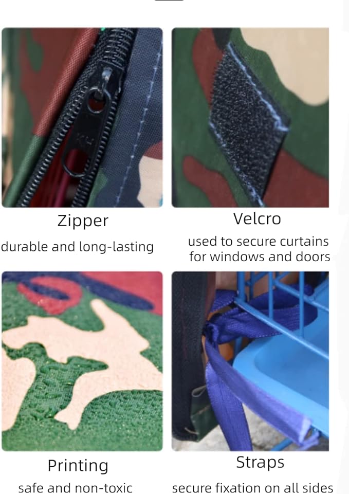 MANON ROSA Bird Cage Cover - Lightproof Birdcage Covers Nighttime- Ideal for Parrots Cockatiels Parakeets Cockatoos Lovebirds Finches Budgerigars Conure (L(19.7" Lx13.8 Wx13 H),Camouflage)