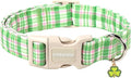DOGWONG Pink Plaid Adjustable Pet Collar Comfortable Spring Summer Puppy Collar Cute Cotton Collars Durable Necklace Gift for Small Dogs,XS