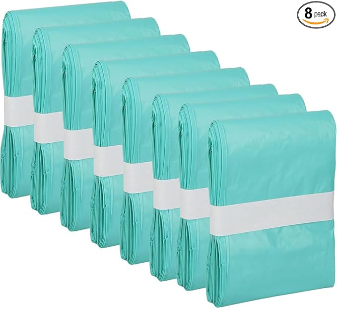 Cat Litter Pail Liner Refills Bags Compatible with Litter Champ Litter Pail, Lightly Scented, Green, 8 Count