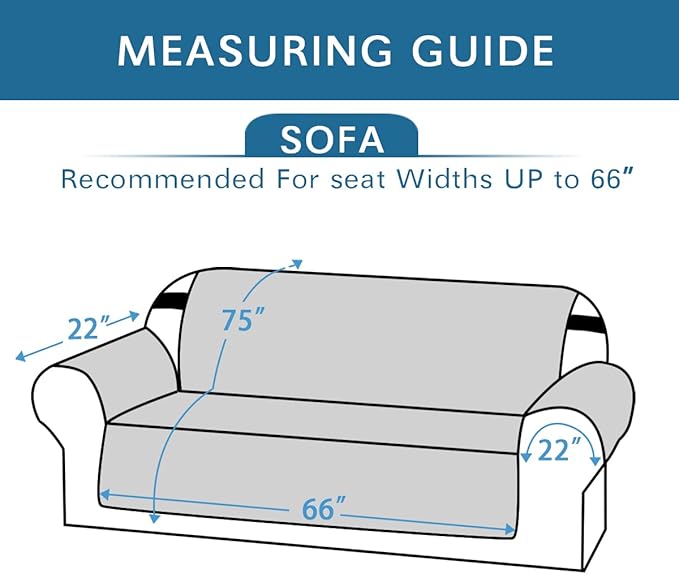 H.VERSAILTEX Reversible Sofa Slipcover Furniture Protector Water Resistant 2" Wide Elastic Strap Sofa Cover Couch Covers Pets Kids Fit Sitting Width Up to 66" (Sofa: 75" x 110", Taupe Brown/Beige)