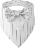 Dog Tuxedo, Adjustable Formal Wedding Outfit Bandana Dog Tux Collar with Bow Tie, Pet Birthday Valentines Outfit Cosplay(X-Large)