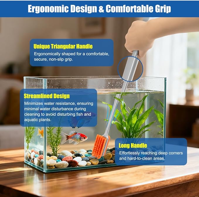 Small Glass Aguarium Cleaning Tool Algae Scraper for Acrylic Aquariums Fish Tank Cleaner Brush