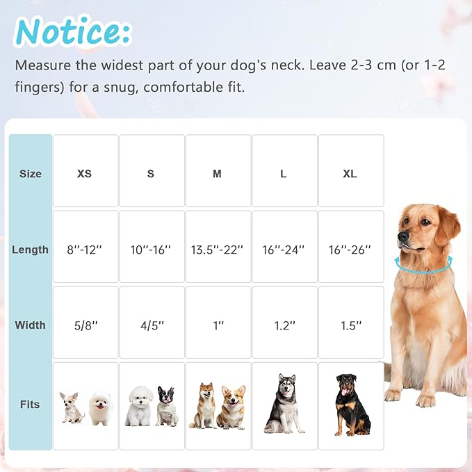 Cotton Collar for Dog，Soft Adjustable Dog Collars for Medium Dogs, Cute Dog Collar with Blue & White Plaid for Small Medium Large Dogs, Perfect for Girl or Boy Dog Collars-M