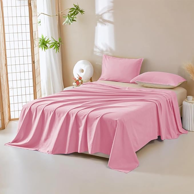 DUJUIKE Waterproof Bed Cover for Dog and Cats,Pet Hair Resistant Bed Sheet Cover, Protective Bed Liner Cover with 100% Waterproof Breathable Thin Fabric (Pink, Queen 78 * 90 inch)