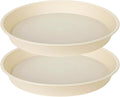 2 Pack of 16 17 inch Plant Saucer (15 inch Base), 2.3" Depth, Plant Trays for Pots, Plastic Plant Saucers for Indoors, Bird Bath Bowls, Flower Pot Drip Trays for Planter (17", Beige)