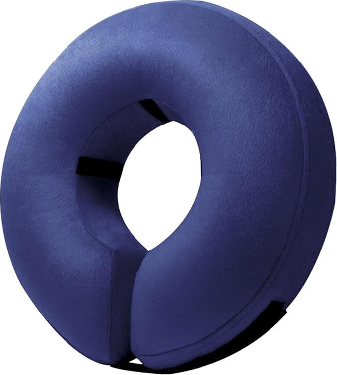 BENCMATE Inflatable Dog Cone Collar Alternative, Soft Dog Cone for Small Medium Large Dogs and Cats, Neck Recovery ECollar Donut Collar After Surgery (Medium+, Navy Blue)