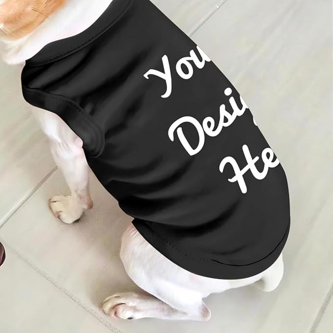 Custom Dog Shirt with Photo Name Logo Personalized Summer Breathable Cloth for Small Medium Large Pet Dogs Puppy Cats, XXL