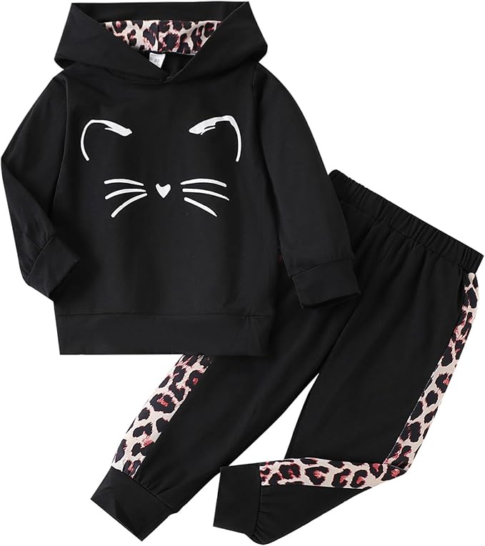 Toddler Baby Girls Clothes Long-sleeve Tie Dye Hoodie Sweatshirt Pants Hooded Outfit Set