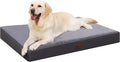 MIHIKK Waterproof Dog Beds Large Sized Dog Orthopedic Dog Beds for Crate with Removable Washable Cover Egg-Crate Foam Pet Pad Mat with Anti-Slip Bottom, 36x27 Inch, Grey