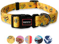QQPETS Adjustable Soft Dog Collar: Print Flower Pink Multicolor Cute Patterns for XS Small Medium Large Pet Girl Boy Puppy Walking Running Training (S, Yellow Bee)