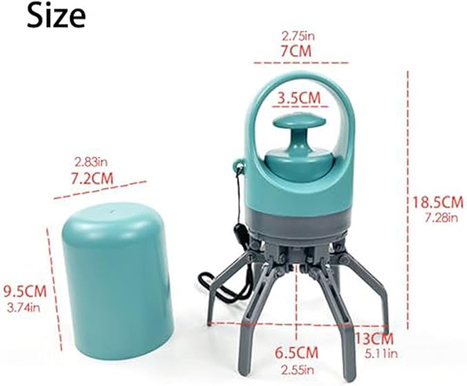 Quick Scoop Poop Scooper, Portable Dog Pooper Scooper, Easy Claw Pick up Tool for Dogs, Leak-Proof Waste Bag Holder for Outdoor Walks (Blue+Orange)