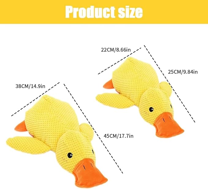 2025 Upgraded Dog Toys, New Durable Calming Duck Toys, Dog Toys for Aggressive Chewers with Soft Squeaker, Fun for Indoor Puppies and Senior Pups (2 Pcs, L-11.4 * 13.5in)