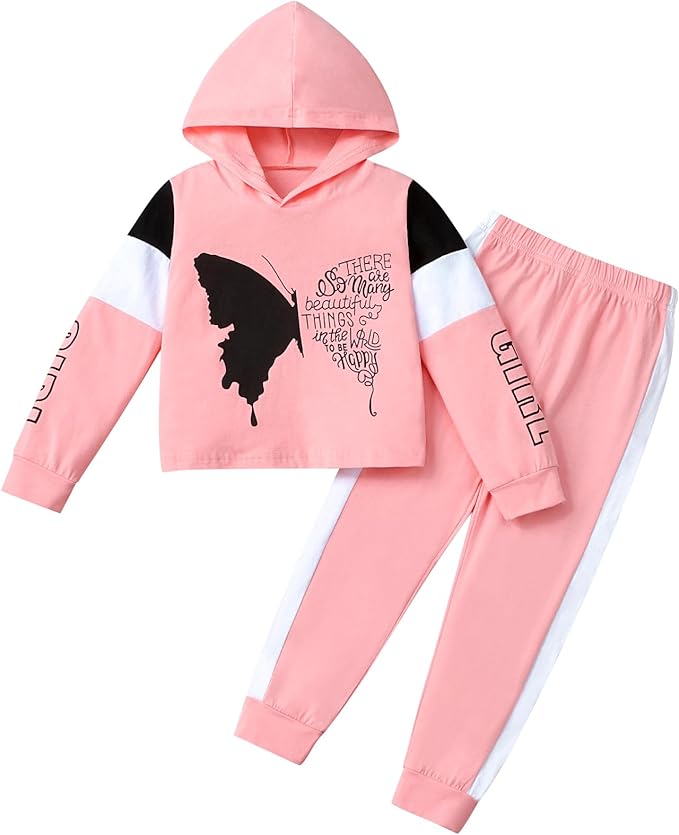 Toddler Baby Girls Clothes Long-sleeve Tie Dye Hoodie Sweatshirt Pants Hooded Outfit Set