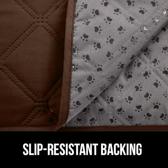 GORILLA GRIP Waterproof Couch Cover for Dogs, Gripped Slip Resistant Backing, Leak Proof Washable Dog Blanket Covers Sofa, Bed, Sectional, Crate, Car, RV Seats, Pet Puppy Essentials, 50x40 Brown