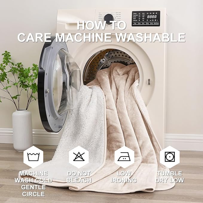Waterproof Blanket for Pets – Ideal for Couch & Bed Splash Proof Sherpa Throw, Leakproof TPU Layer, Stain Resistant Washable Bed Protector – Khaki, 60"x40"